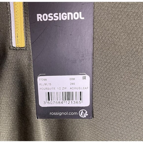 ROSSIGNOL Men's Green Acinus Leaf 3.75 Technology Poursuite 1/2 Zip NWT Medium - Picture 3 of 7